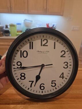 Black Wall Clock - Classic Round Home Wall Decor